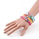 7Pcs Rainbow Polymer Clay Heishi Beads Stretch Bracelets Set BJEW-JB05882-4