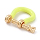 Brass Enamel D-Ring Anchor Shackle Clasps KK-P201-01G-C-2