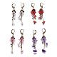 Natural Gemstone Chip Beads and Flower Czech Glass Beads Leverback Earrings EJEW-JE01692-1