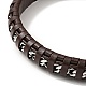 Leather & 304 Stainless Steel Rope Braided Cord Bracelet with Magnetic Clasp for Men Women BJEW-C021-14-4