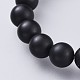 Bracelets extensibles en agate noire naturelle (teints) BJEW-JB04584-01-3