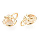 Brass Half Round Cuff Earrings with Bowknot for Women KK-N216-351-3
