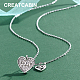 Creatcabin collier pendentif en argent sterling plaqué rhodium 925 SJEW-CN0001-01B-6