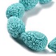 Dyed Synthetical Coral Teardrop Shaped Carved Flower Bud Beads Strands CORA-L009-04-2