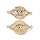 Brass Pave Colorful Cubic Zirconia Connector Charms KK-E068-VC073-1