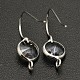 Silver Plated Brass Glass Earring Hooks KK-L117-S06-1