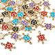 Yilisi 40 pièces 5 couleurs en alliage de zinc émail connecteur breloques ENAM-YS0001-08-3