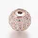Perles de zircone cubique micro pave en Laiton ZIRC-E134-10mm-04-2