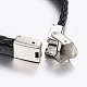 Leather Braided Cord Bracelets BJEW-E324-A10-4
