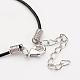Glass Wishing Bottle Leather Cord Charm Bracelets BJEW-JB02361-4