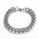 304 Stainless Steel Curb Chain Bracelets BJEW-G511-08P-1