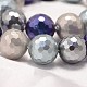 Facettes rondes chapelets de perles coquille de nacre X-BSHE-L012-6mm-L016-4