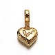 304 Stainless Steel Heart with Love European Dangle Charms OPDL-N003-06-2