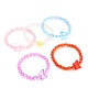Bracelets enfants perles acryliques transparentes BJEW-JB05537-1