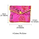 長方形の花刺繍布ジッパーポーチ  ジュエリー収納袋  ミックスカラー  8x10x0.3cm ABAG-YW0001-03B-3