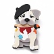 帽子のブローチと犬  バックパックの服のための動物のアクリル安全襟章  カラフル  70x39x11mm  ピン：0.6mm JEWB-M021-22-1