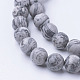 Chapelets de perles en pierre de carte/pierre picasso/picasso jasper naturelles  G-G735-27F-8mm-3