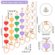 PANDAHALL ELITE 6Pcs 6 Colors Alloy Enamel Heart Link Chains for DIY Keychains MOBA-PH0001-06-4
