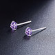 SHEGRACE Rhodium Plated 925 Sterling Silver Four Pronged Ear Studs JE420D-02-3