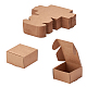クラフト紙箱  折りたたみボックス  正方形  淡い茶色  6.2x6.2x3.5cm X-CON-WH0036-01-1