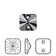 オーストリアのクリスタルボタン  3201つのリボリ正方形の縫い付け石  クリスタル情熱  多面カット  001 sini_crystal銀の夜  12x12x5.5mm  穴：1.5mm 3201-12mm-001SINI(U)-1