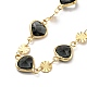 Ожерелья-нагрудники с гранеными сердечками из стеклянных бусин NJEW-R263-19G-2