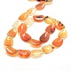 Oval Natural Red Agate Beads Strands G-P063-33-2