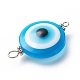 Transparent Evil Eye Resin Connector Charms PALLOY-JF01848-02-6