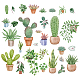 CRASPIRE Cactus Wall Decals Plants Wall Stickers Green Window Stickers Waterproof Removable Vinyl Wall Art for Classroom Bedroom Living Room Decorations DIY-WH0345-017-1