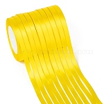 Einseitiges Satinband, Polyesterband, Gelb, 3/8 Zoll (10 mm), etwa 25 yards / Rolle (22.86 m / Rolle), 10 Rollen / Gruppe, 250yards / Gruppe (228.6m / Gruppe)