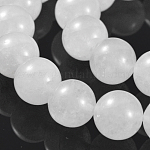 Chapelets de perle en jade blanc naturel, ronde, blanc, 12mm, Trou: 1.5mm, Environ 32 pcs/chapelet, 15.3 pouce