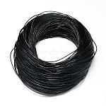 Cordón de cuero de vaca redonda, cuerda de cuero para pulseras, collares, negro, 1mm, aproximamente 100 yardas / paquete