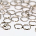 Anillos de acero inoxidable, anillos de salto de doble bucle, acero inoxidable, 7x0.6mm, aproximamente 6.4 mm de diámetro interior, aproximamente 110~119 unidades / 10 g