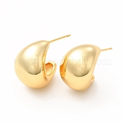 Серьги-гвоздики из латуни с изогнутым куполом для женщин EJEW-H094-05G