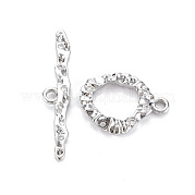 Brass Micro Pave Clear Cubic Zirconia Toggle Clasps KK-S356-581-NF