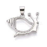 Латунные микропаве прозрачные подвески с фианитом KK-N268-56P