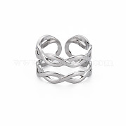 304 Stainless Steel Infinity Cuff Ring RJEW-N038-040P