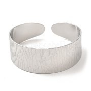 304 Stainless Steel Textured Cuff Bangles for Women BJEW-L682-016P