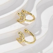 Серьги-манжеты с цирконом из позолоченной латуни EJEW-L244-42G