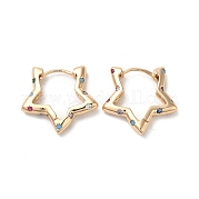 Серьги-кольца из латуни с микро-паве EJEW-M238-67KCG
