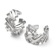 Серьги-каффы из латуни с микропаве и кубическим цирконием EJEW-M226-01P