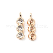 Brass Pave Clear Cubic Zirconia Charms KK-O144-32G