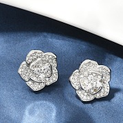 Серьги-гвоздики из латуни с микро-паве и прозрачным фианитом EJEW-M082-19P