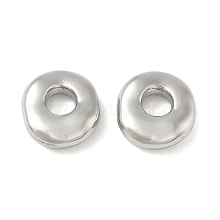 Perles européennes en laiton, Perles avec un grand trou   , anneau rond, sans cadmium et sans plomb, Plaqué longue durée, platine, 11.5x11x4mm, Trou: 4mm