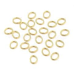 Anelli di giunzione chiusi in acciaio inossidabile 304, ovale, vero placcato oro 18k, 5x6x0.8mm, 20 gauge, diametro interno: 3x4.5mm