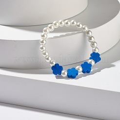 Bracciale elasticizzato con perline di fiori per bambini&nbsp;BJEW-JB07188