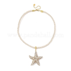 Colliers pour femmes avec pendentif étoile de mer en acrylique opaque peint aux embruns&nbsp;NJEW-JN06454