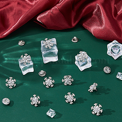 10 épingle à revers en alliage de strass en forme de flocon de neige&nbsp;JEWB-FH0002-52