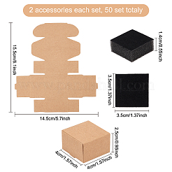 Scatola di carta anello kraft creativa pieghevole&nbsp;CON-WH0077-09