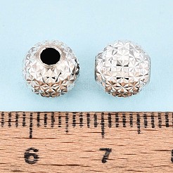 925 cuentas de plata de ley texturizadas&nbsp;STER-T008-44S-01